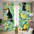 Aloha Keel-Billed Toucan Print Dimout Pencil Pleat Curtains
