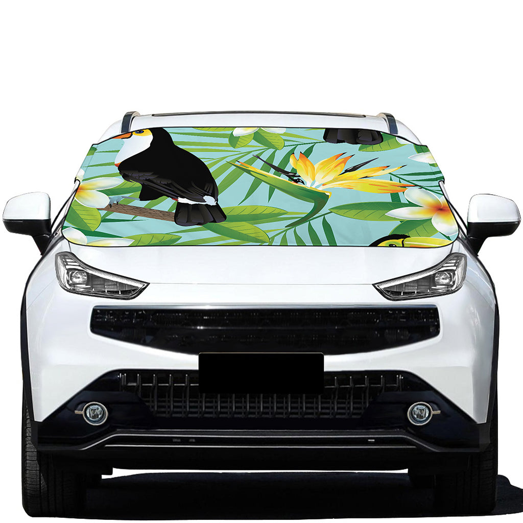 Aloha Keel-Billed Toucan Print Car Windshield Snow Cover