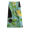 Aloha Keel-Billed Toucan Print Cotton Front Slit Maxi Skirt