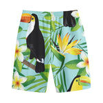 Aloha Keel-Billed Toucan Print Cotton Shorts