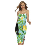 Aloha Keel-Billed Toucan Print Cross Back Cami Dress