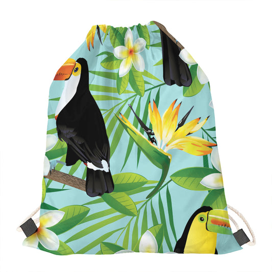 Aloha Keel-Billed Toucan Print Drawstring Bag
