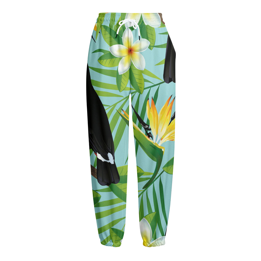 Aloha Keel-Billed Toucan Print Fleece Lined Knit Pants