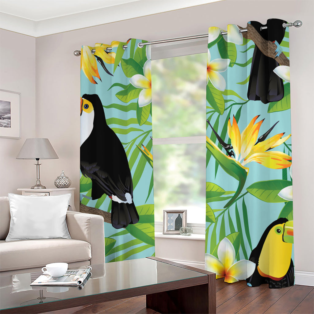 Aloha Keel-Billed Toucan Print Grommet Curtains