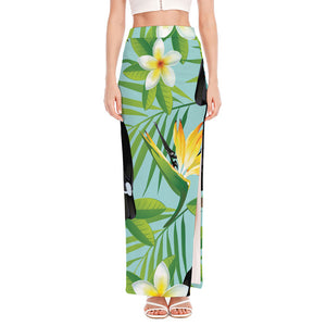 Aloha Keel-Billed Toucan Print High Slit Maxi Skirt