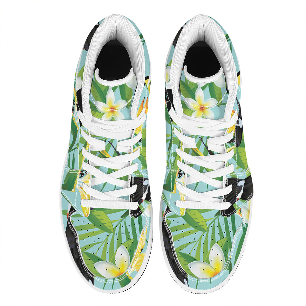 Aloha Keel-Billed Toucan Print High Top Leather Sneakers