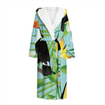 Aloha Keel-Billed Toucan Print Hooded Bathrobe