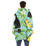 Aloha Keel-Billed Toucan Print Hoodie Blanket