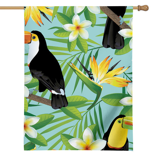 Aloha Keel-Billed Toucan Print House Flag
