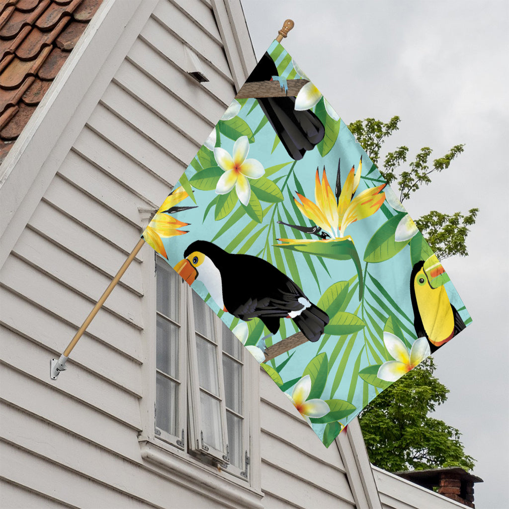 Aloha Keel-Billed Toucan Print House Flag