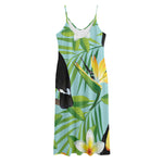 Aloha Keel-Billed Toucan Print Jersey Midi Cami Dress