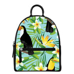 Aloha Keel-Billed Toucan Print Leather Backpack