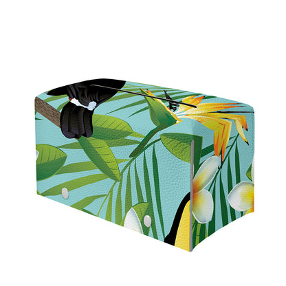 Aloha Keel-Billed Toucan Print Leather Tissue Box Cover