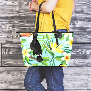 Aloha Keel-Billed Toucan Print Leather Tote Bag