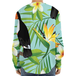 Aloha Keel-Billed Toucan Print Long Sleeve Baseball Jersey