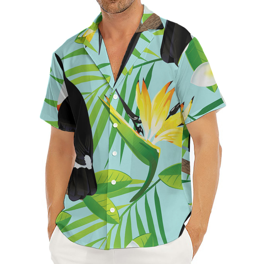 Aloha Keel-Billed Toucan Print Men's Deep V-Neck Shirt