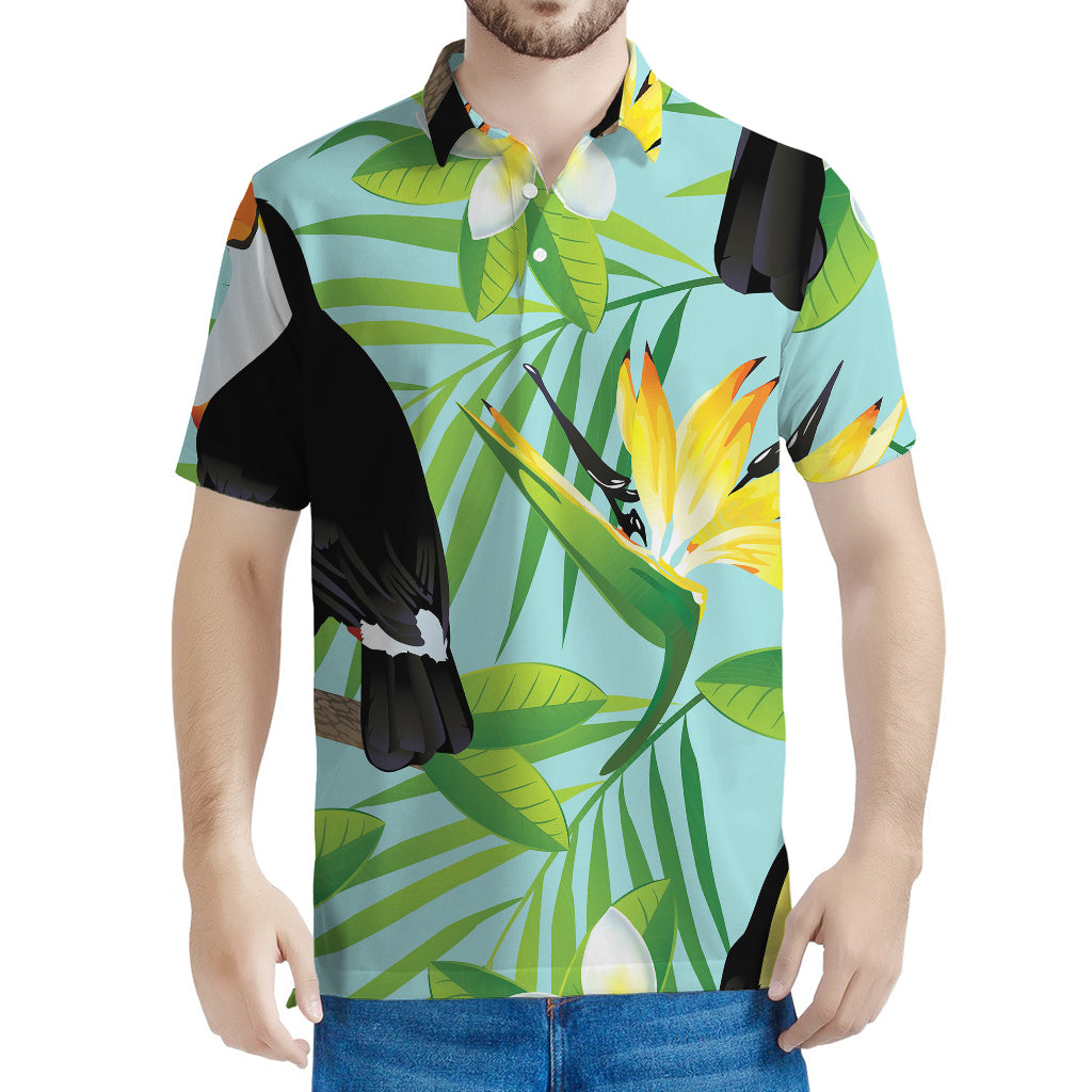 Aloha Keel-Billed Toucan Print Men's Polo Shirt