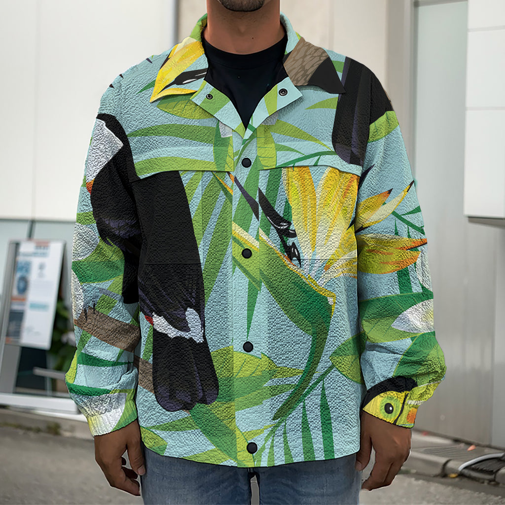 Aloha Keel-Billed Toucan Print Men's Shirt Jacket