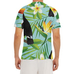 Aloha Keel-Billed Toucan Print Men's Short Sleeve Rash Guard