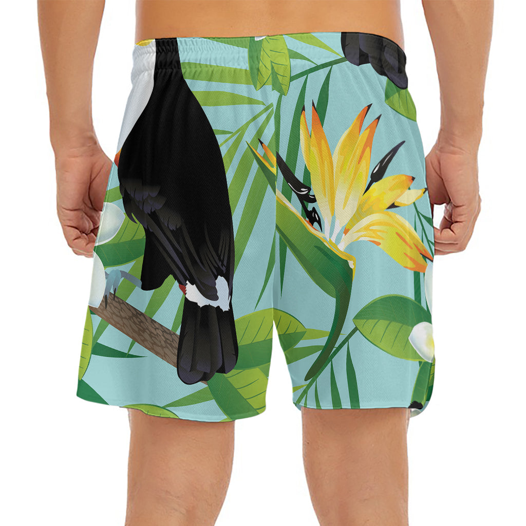Aloha Keel-Billed Toucan Print Men's Split Running Shorts