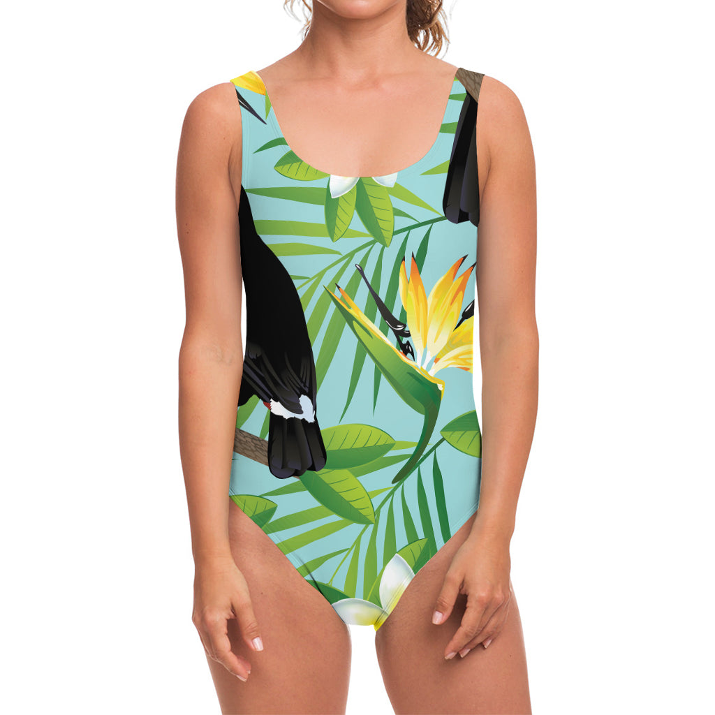 Aloha Keel-Billed Toucan Print One Piece Swimsuit