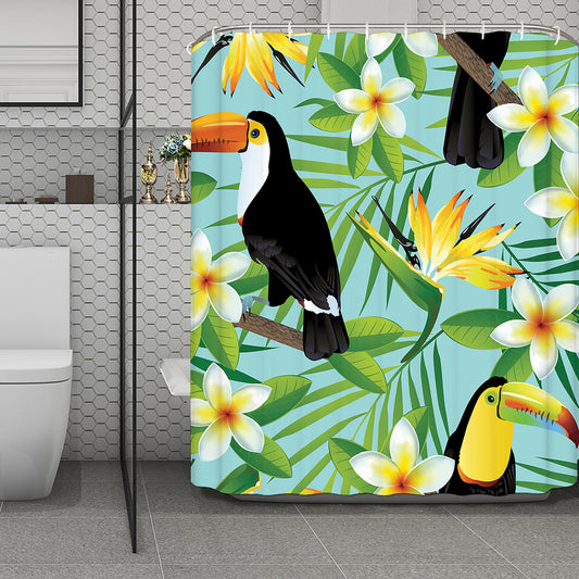 Aloha Keel-Billed Toucan Print Polyester Shower Curtain