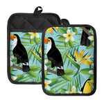 Aloha Keel-Billed Toucan Print Pot Holders With Pocket