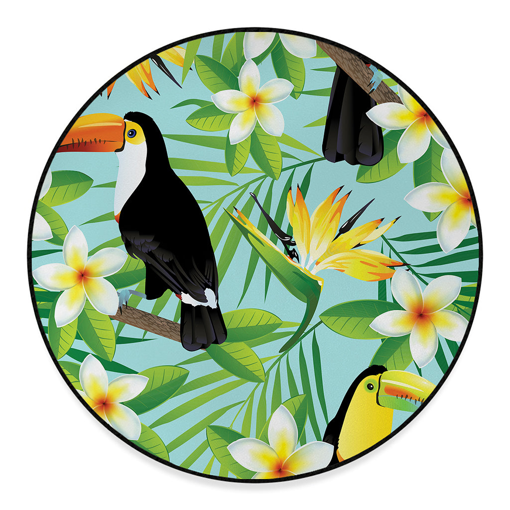 Aloha Keel-Billed Toucan Print Round Floor Mat