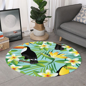 Aloha Keel-Billed Toucan Print Round Rug