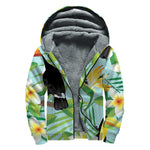 Aloha Keel-Billed Toucan Print Sherpa Lined Zip Up Hoodie