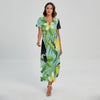 Aloha Keel-Billed Toucan Print Short Sleeve Maxi Dress