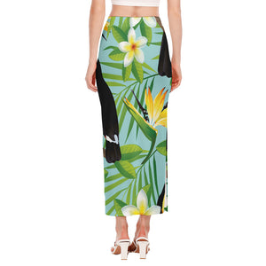 Aloha Keel-Billed Toucan Print Side Slit Maxi Skirt