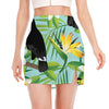 Aloha Keel-Billed Toucan Print Side Slit Mini Skirt