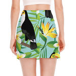 Aloha Keel-Billed Toucan Print Side Slit Mini Skirt