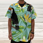 Aloha Keel-Billed Toucan Print Textured Short Sleeve Shirt