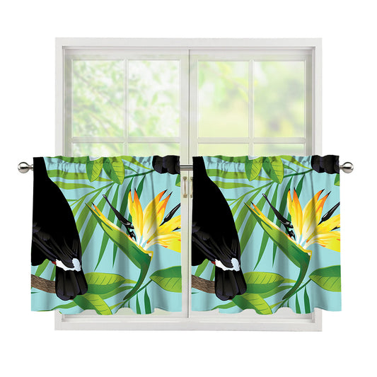 Aloha Keel-Billed Toucan Print Tier Curtains