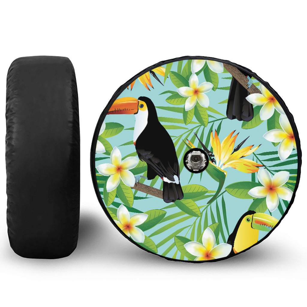 Aloha Keel-Billed Toucan Print Tire Cover With Camera Hole