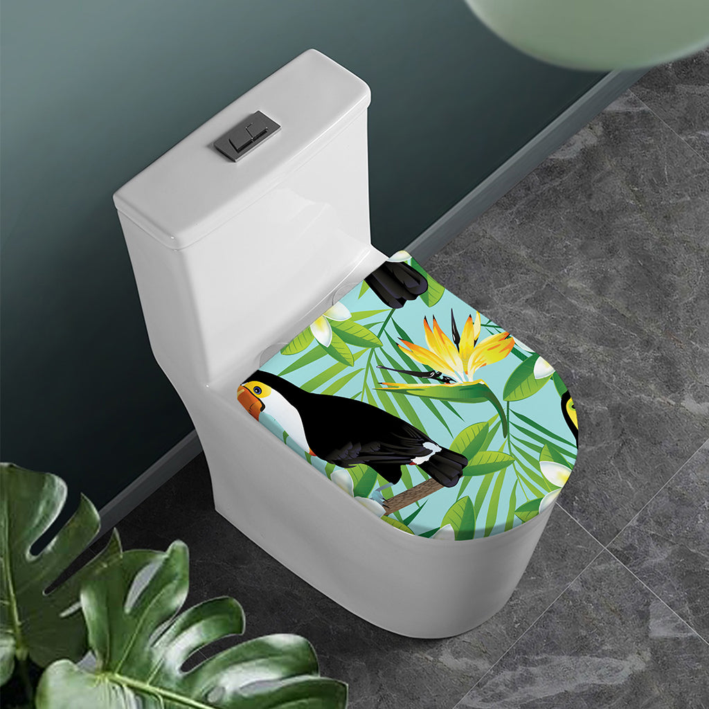 Aloha Keel-Billed Toucan Print Toilet Lid Cover