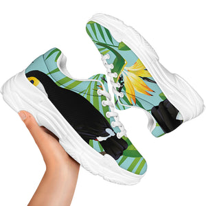 Aloha Keel-Billed Toucan Print White Chunky Shoes