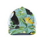 Aloha Keel-Billed Toucan Print White Mesh Trucker Cap