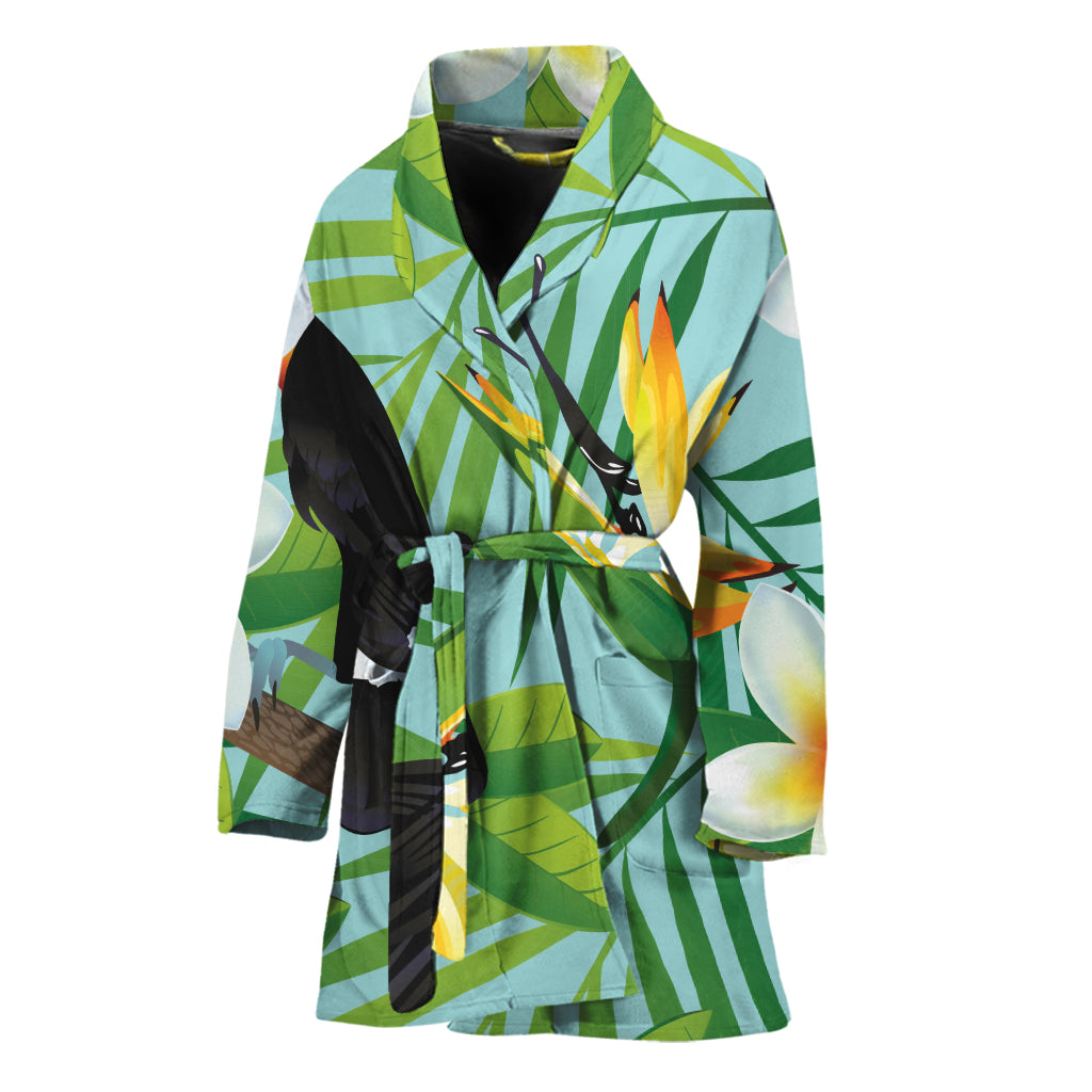 Aloha Keel-Billed Toucan Print Women's Bathrobe