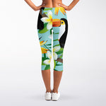 Aloha Keel-Billed Toucan Print Women's Capri Leggings
