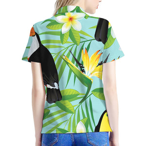 Aloha Keel-Billed Toucan Print Women's Polo Shirt