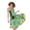 Aloha Keel-Billed Toucan Print Sleeveless Knee Length Dress