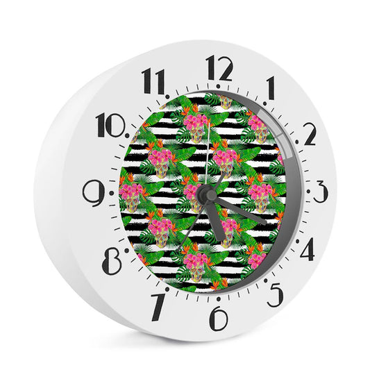Aloha Skull Striped Pattern Print Alarm Clock