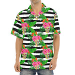 Aloha Skull Striped Pattern Print Aloha Shirt