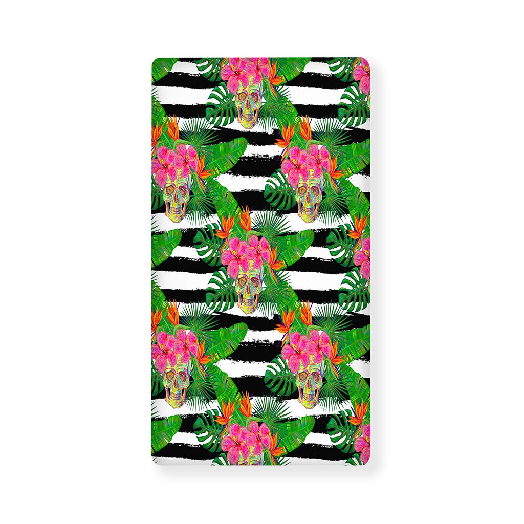 Aloha Skull Striped Pattern Print Baby Crib Sheet