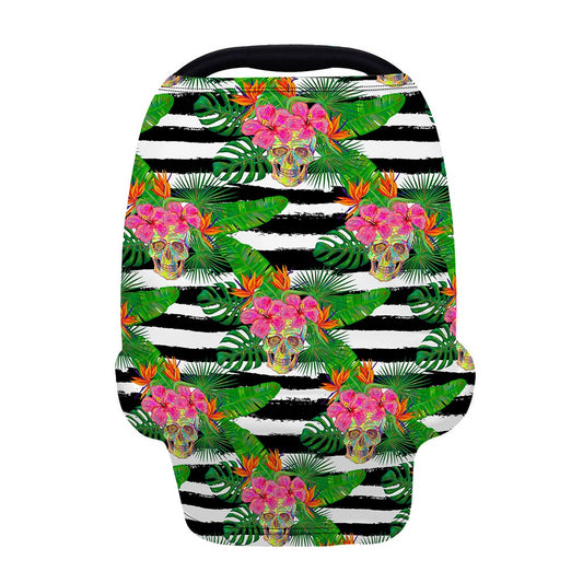 Aloha Skull Striped Pattern Print Baby Seat Cover