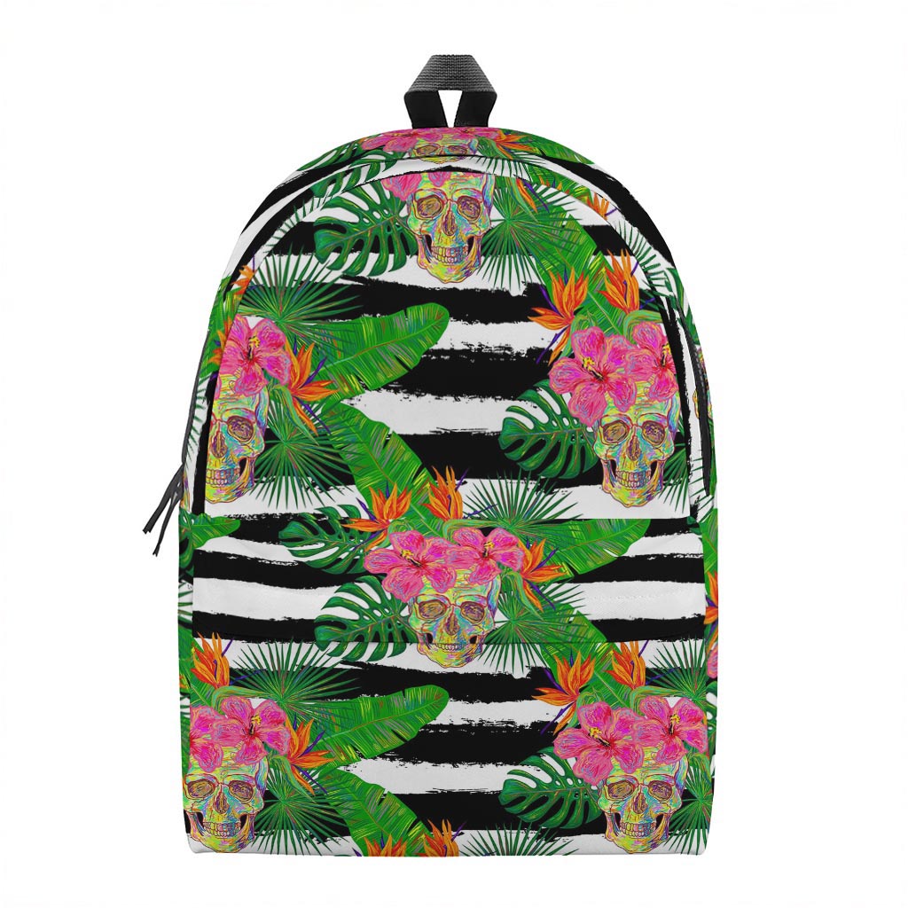 Aloha Skull Striped Pattern Print Backpack
