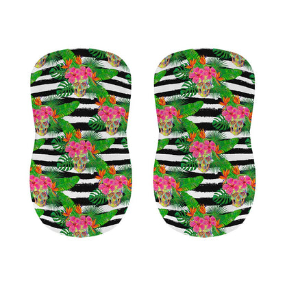 Aloha Skull Striped Pattern Print Bar Stool Covers